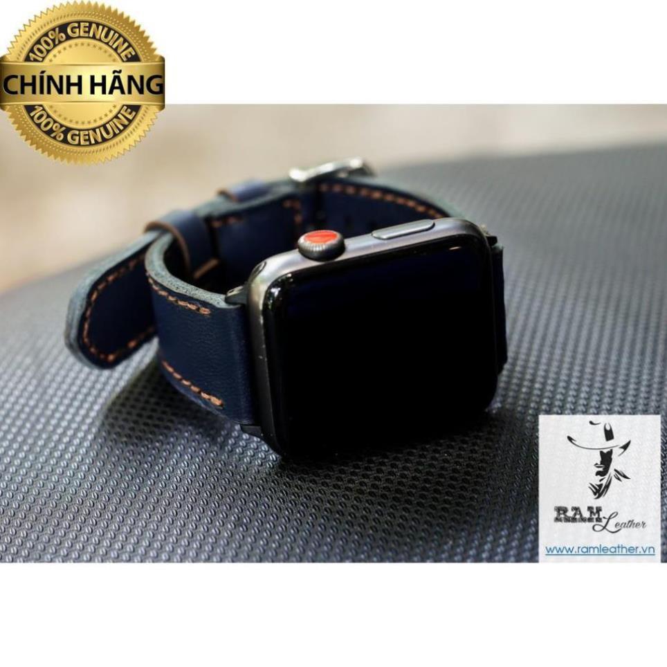 DÂY DÀNH CHO APPLE WATCH DA DÊ XANH NAVY - RAM CLASSIC 1993 .