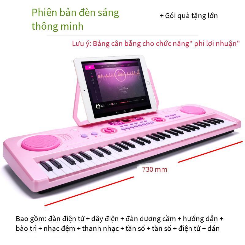 Giao hàng nhanh phiên bản có thể sạc lại đàn organ điện tử 61 phím dành cho trẻ em quà tặng đồ chơi giáo dục có micrô đàn piano
