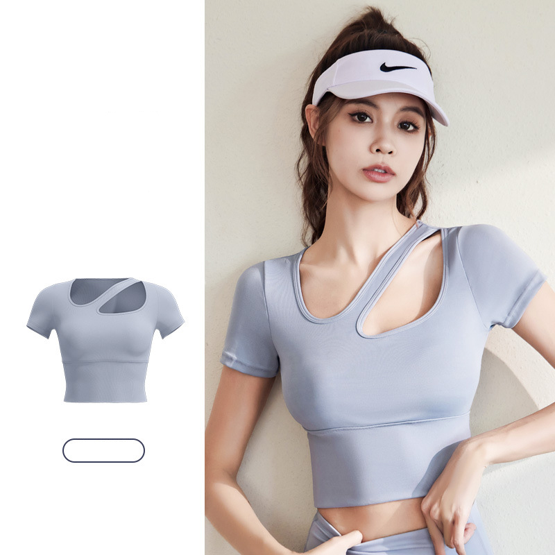 Áo croptop gym yoga nữ JYMD012 - Áo có dây đan chéo trước ngực tạo ấn tượng
