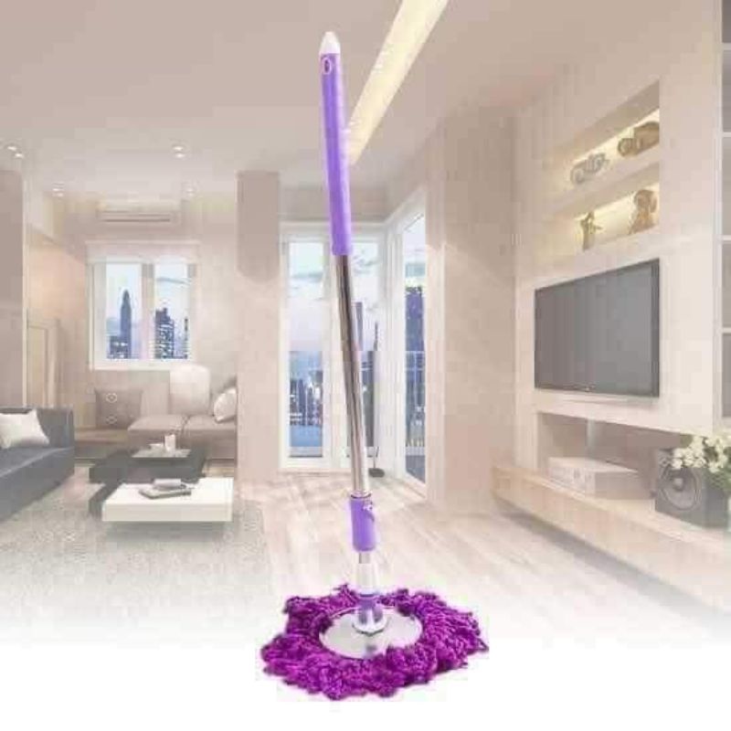 [Quà Tặng] Cây chổi lau nhà 360 độ mâm nhựa tự vắt trợ lực thông minh thấm nước tốt