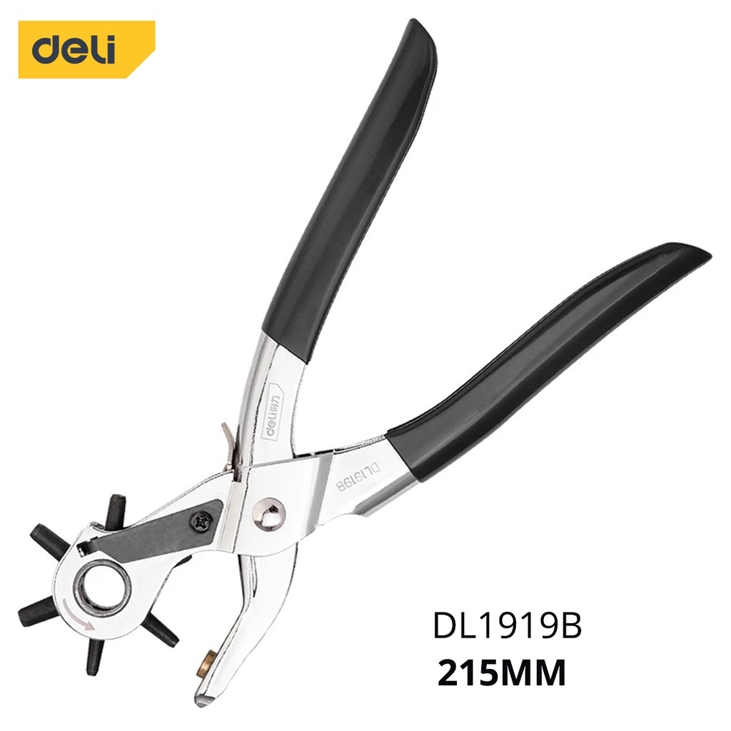 Kìm Bấm Lỗ 9 Inch Deli Tools Màu Đen Cao Cấp - Kích Thước Lỗ Bấm Đa Dạng Phù Hợp Với Nhiều Nhu Cầu Khác Nhau - DL1919