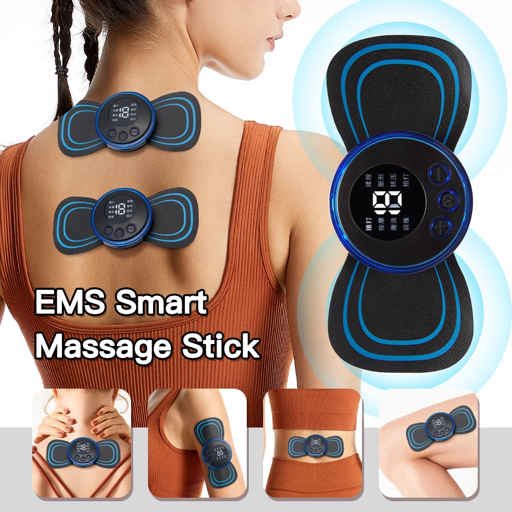 Máy Massage Xung Điện EMS,Miếng Dán Massage Xung Điện Cổ Vai Gáy,màn hình LED-8 Kĩ Thuật Massage chuyên nghiệp-19 mức cường độ,Giúp thư giãn các cơ,giảm đau mỏi vai gáy,giảm đau nhức cột sống lưng hiệu quả