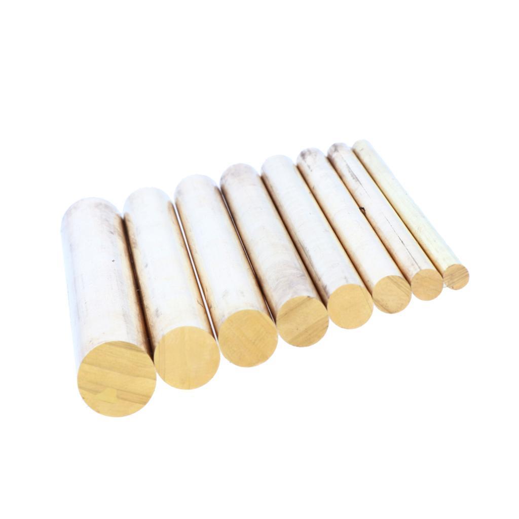 2pcs 4mm 5mm Dia, 4''/10cm Length Solid Brass Round Rod Bar