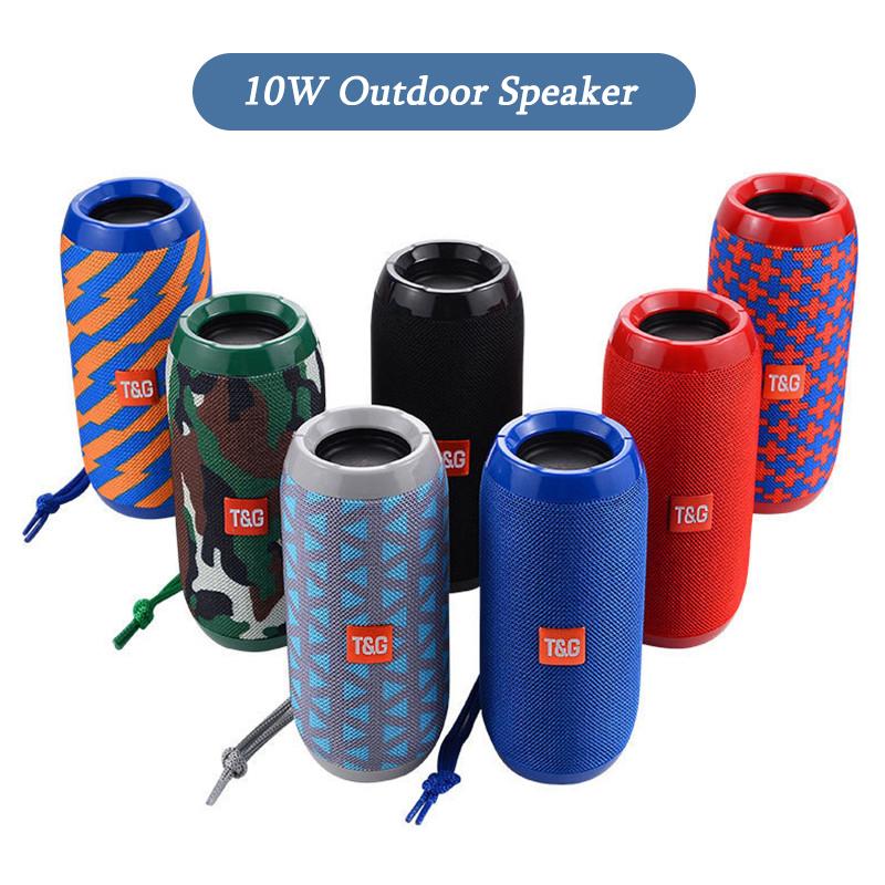 Loa ngoài trời TG117 Hộp loa không dây di động chống nước Hỗ trợ thẻ TF Đài FM Đầu vào Aux Màu sắc: xanh đỏ