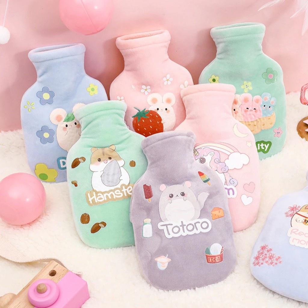 Túi chườm nóng lạnh đa năng 350ml có lớp vải nhung bên ngoài chườm nóng bụng