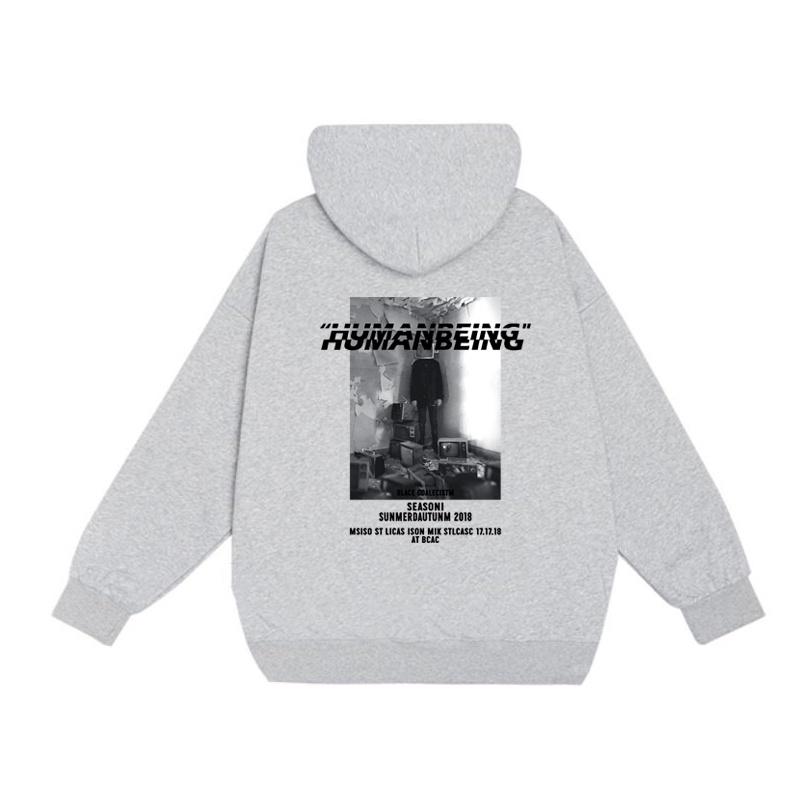 Áo mũ Hoodie Unisex Phong Boutique HUMAN BEEING form rộng 3 màu nỉ bông cặp đôi nam nữ Oversize Ulzzang thu đông