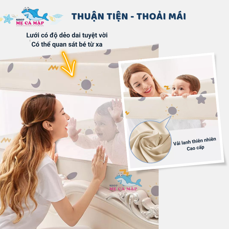 Thanh Chắn Giường Pakey SB2 Hàn Quốc Nâng Hạ 2 Bên, Chắn Giường Chịu Tải Tới 40kg, Phong Cách Sang Trọng, Dễ Tháo Lắp