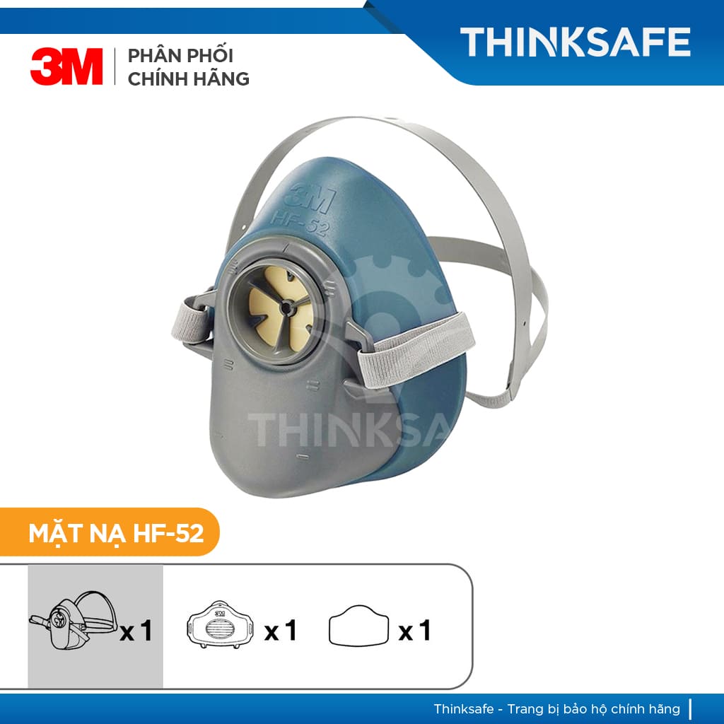 Mặt nạ phòng độc 3M Thinksafe, phòng độc, chuyên phòng dịch, chống giọt bắn, lọc bụi mịn, xịt sơn - HF52/1700