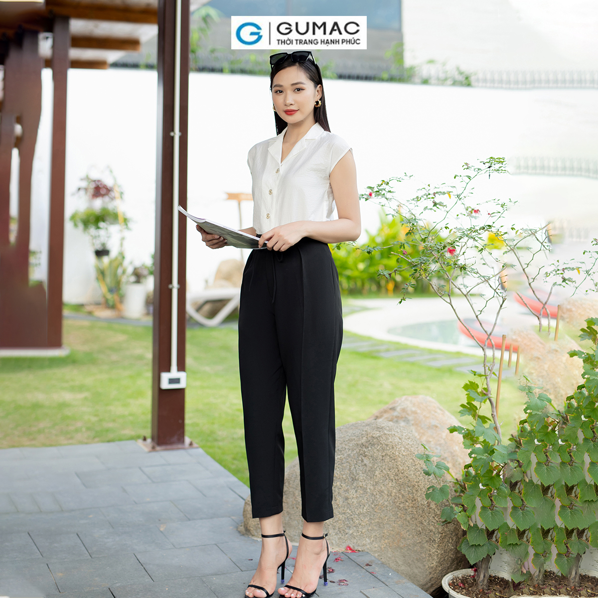 Quần baggy nữ thắt dây nơ tôn dáng trẻ trung thời trang GUMAC QD07047