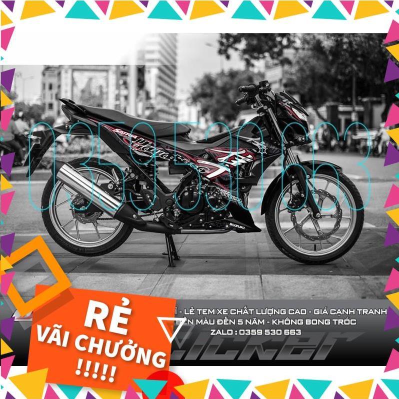 Tem rời Satria đen - mẫu Hayabusa lửa đỏ không bay màu