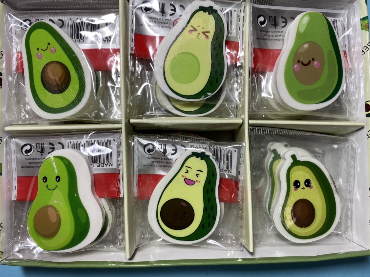 Combo 4 gôm bút chì hình trái bơ ngộ nghĩnh