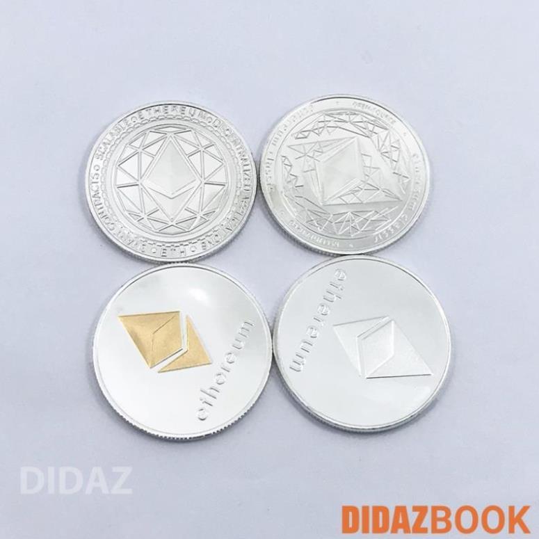 Combo 4 phiên bản - Đồng Xu Ethereum - Ether - ETH mạ vàng 24k đồ lưu niệm,trang trí,sưu tầm, quà tặng