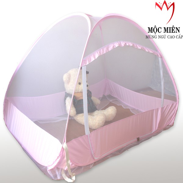 Màn Chụp , Mùng Chụp Cho Bé Cao Cấp Mộc Miên - Có Viền Chân 80x120cm