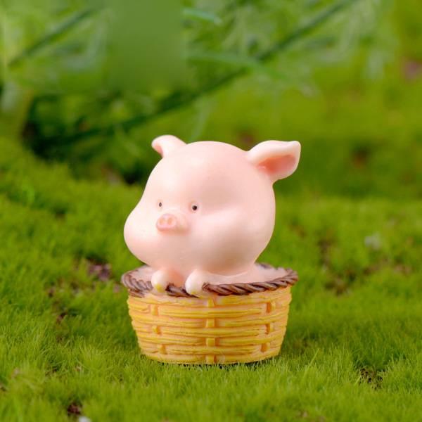 Mô hình tiểu cảnh lợn con đáng yêu bằng nhựa trang trí tiểu cảnh, sen đá, terrarium