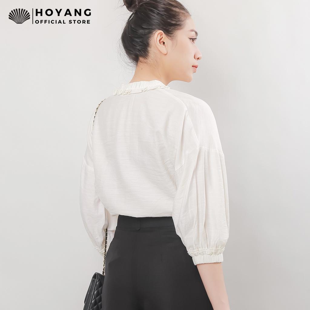 Áo Sơ Mi Trắng Tay Lỡ Điệu Đà HOYANG AHY72