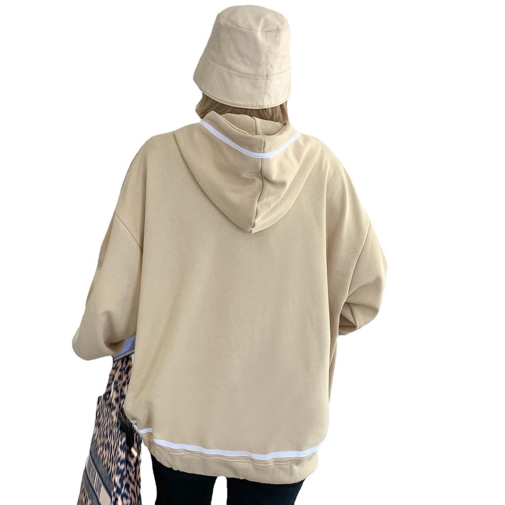 Áo Khoác Hoodie Quây Viền Tay Bồng Cao Cấp, Áo Nỉ Nữ Khóa Kéo Kèm Mũ 3 Màu