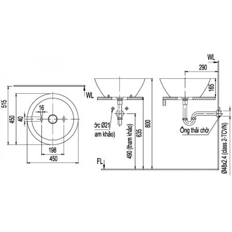 Chậu Rửa Lavabo Inax AL-445V Đặt Bàn AquaCeramic