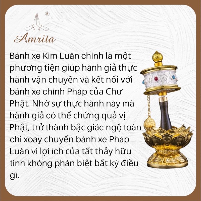 Kinh luân cầm tay Tây Tạng cầu nguyện - kinh luân bằng đồng - kinh luân điện - kinh luân omani - Amrita