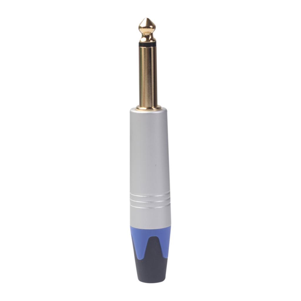 2PCS 1/4'' Male Mono Audio Jack Plug Microphone Guitar Connector Accessory
