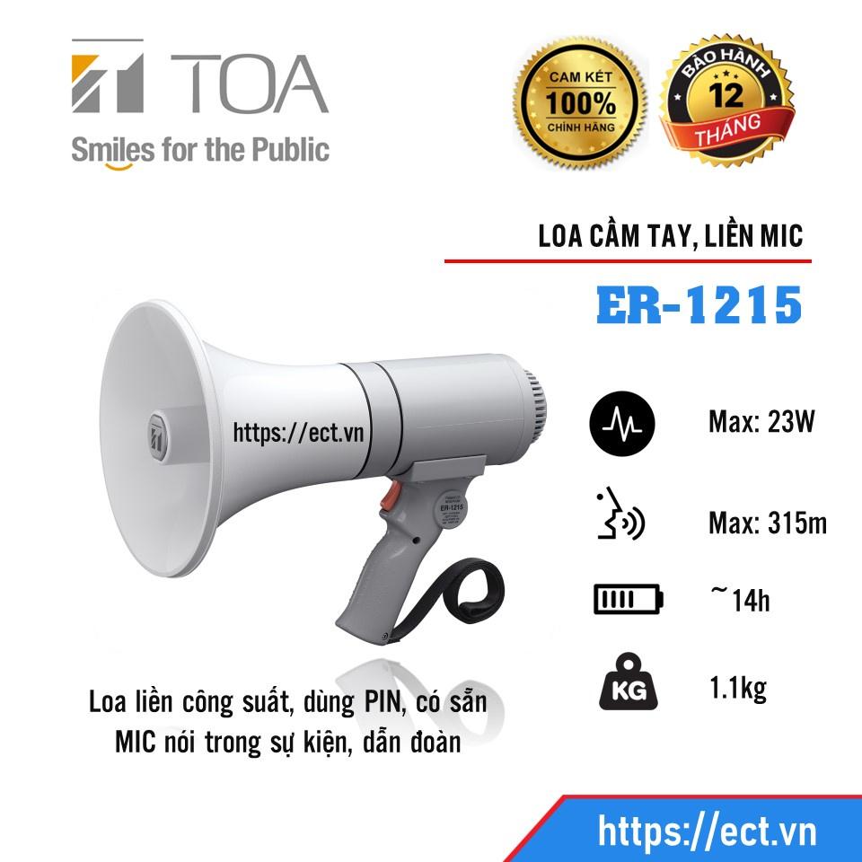 Loa phóng thanh cầm tay công suất 23W, loa cổ động, loa cổ vũ, megaphone TOA ER-1215