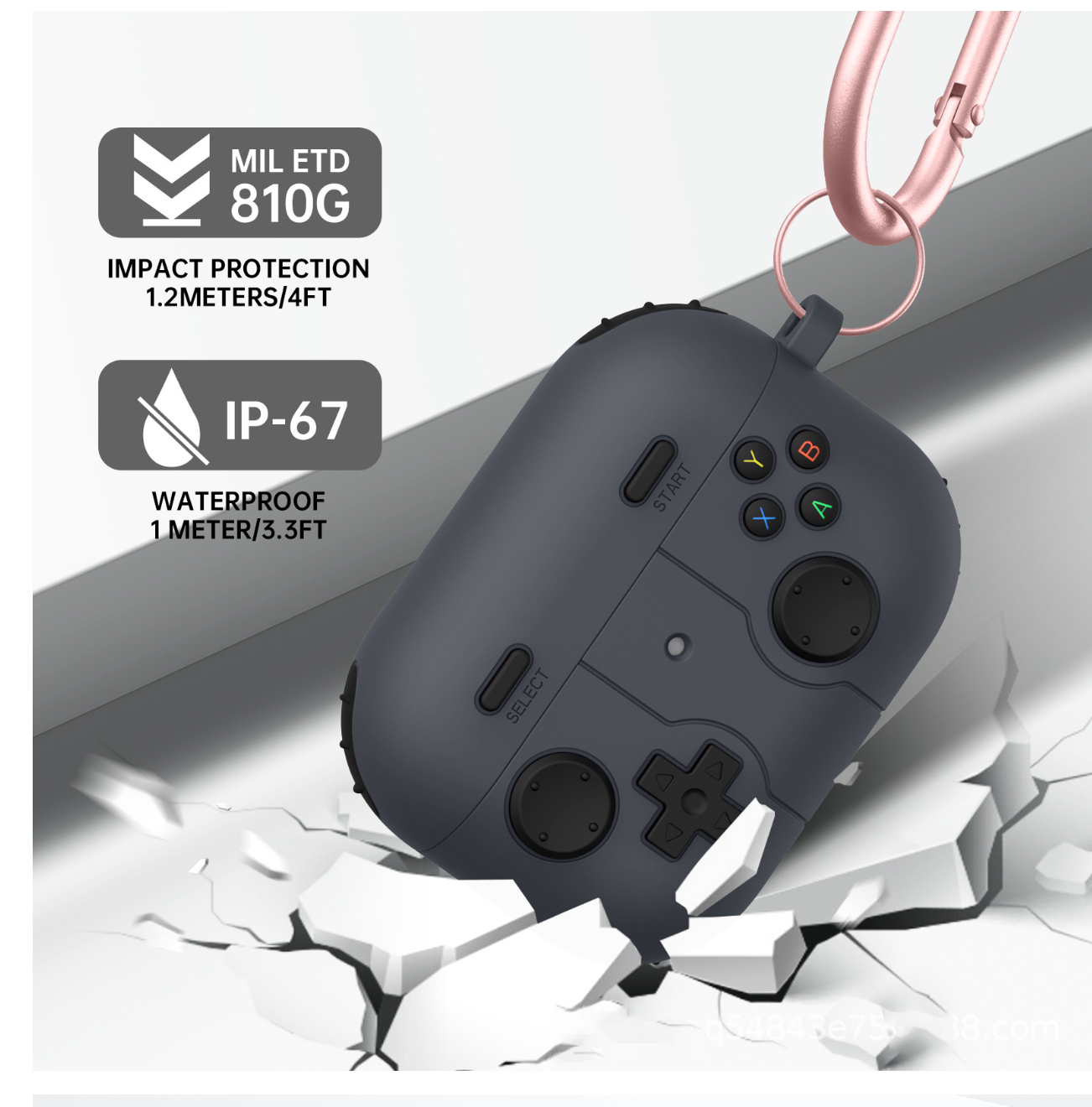 Case vỏ ốp bọc tai nghe dành cho Airpods 4, airpod Pro 2 silicon kèm móc kim loại - HÀNG CHÍNH HÃNG