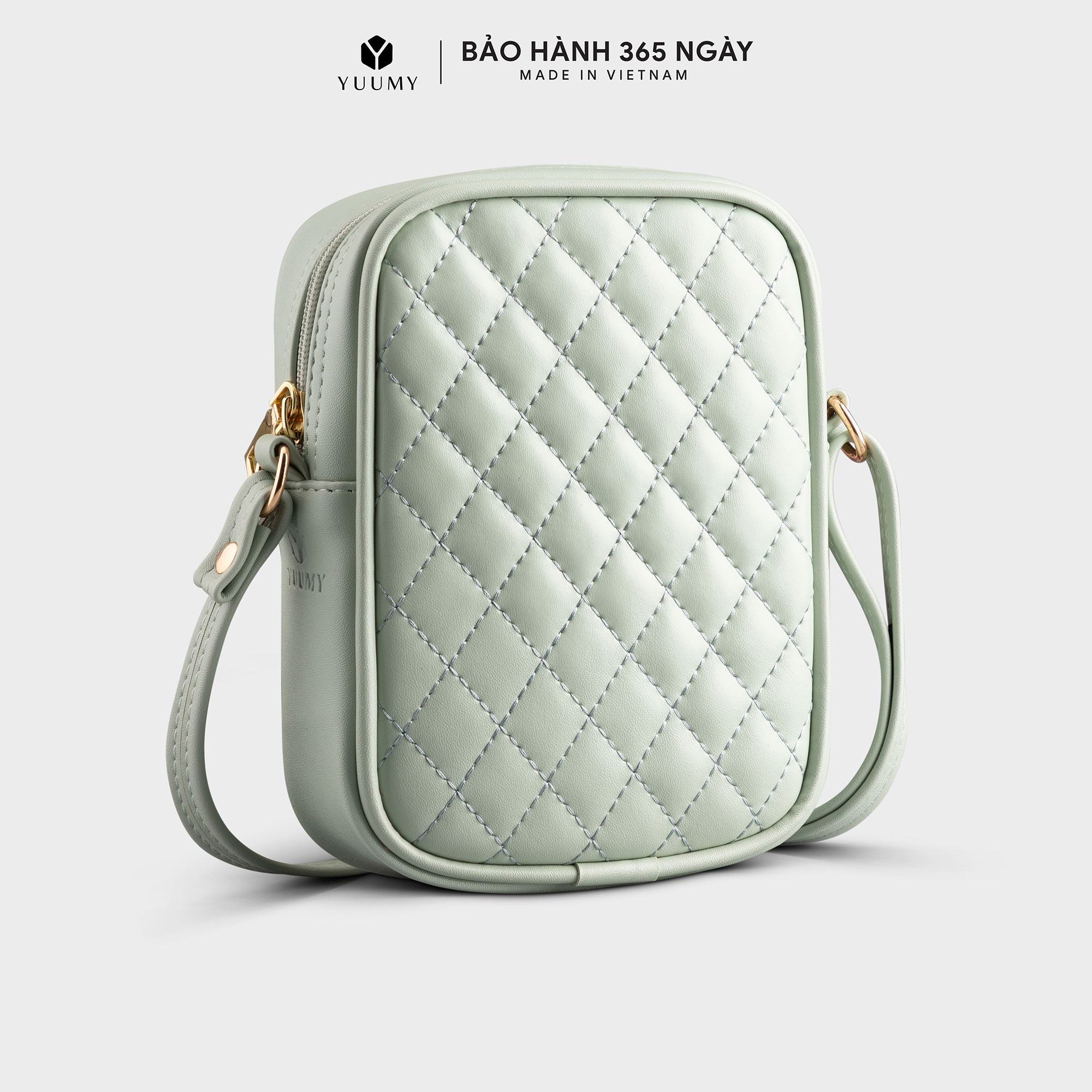 Túi đeo chéo nữ mini họa tiết trần chỉ caro Yuumy Seasand YN131