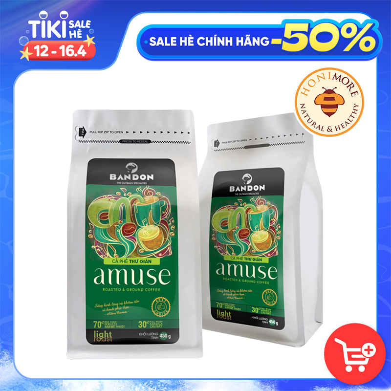 Cà phê phin nguyên chất rang xay mộc sạch BANDON AMUSE 250g đắng thanh, hậu ngọt, thơm lâu - cà phê đặc sản (70% Arabica Cầu Đất Full wash, 30% Robusta Buôn Ma Thuột red honey)