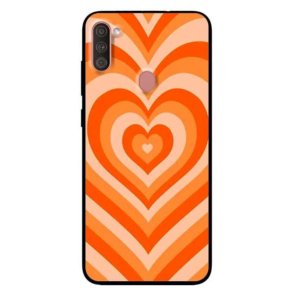 Ốp lưng dành cho Samsung Galaxy A11 - Tim Cầu Vồng Cam