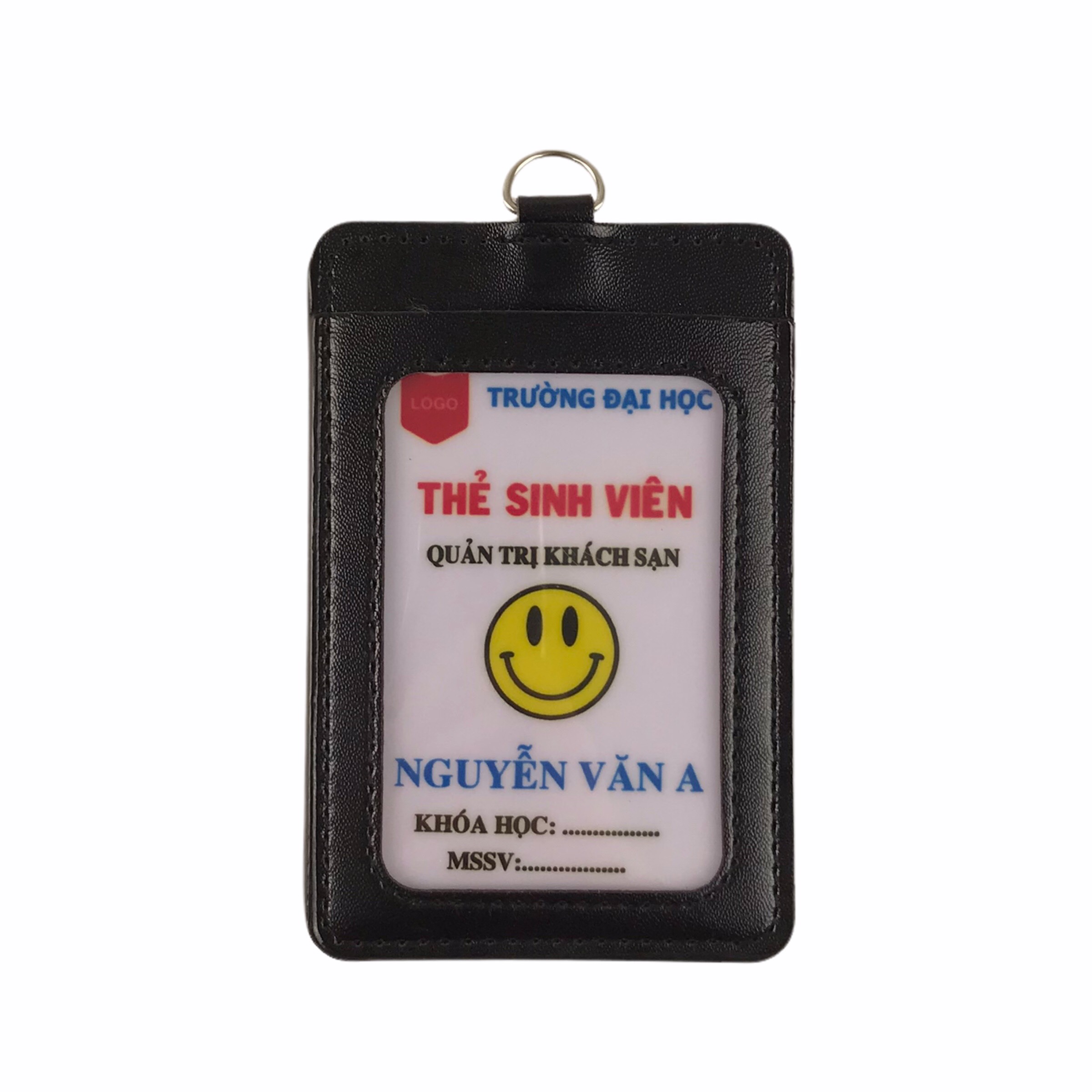 Bảng tên da 5.5x8.5cm 2 ngăn đứng (25)