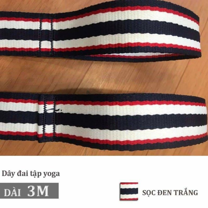 Dây đai cotton sọc tập Yoga 3m thổ cẩm , 2 đầu tập đa năng hỗ trợ các động tác Yoga , dây tập yoga bền đẹp nhiều màu sắc