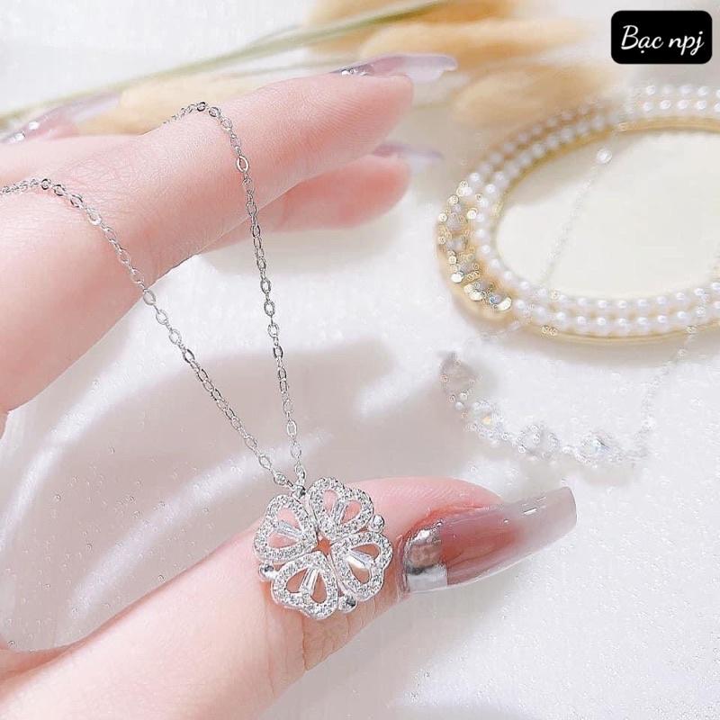 Dây chuyền cỏ 4 lá ghép ️ SIÊU HOT ️ đeo dc nhiều kiểu, vòng cổ nữ Bạc Ta- Bạc Npj