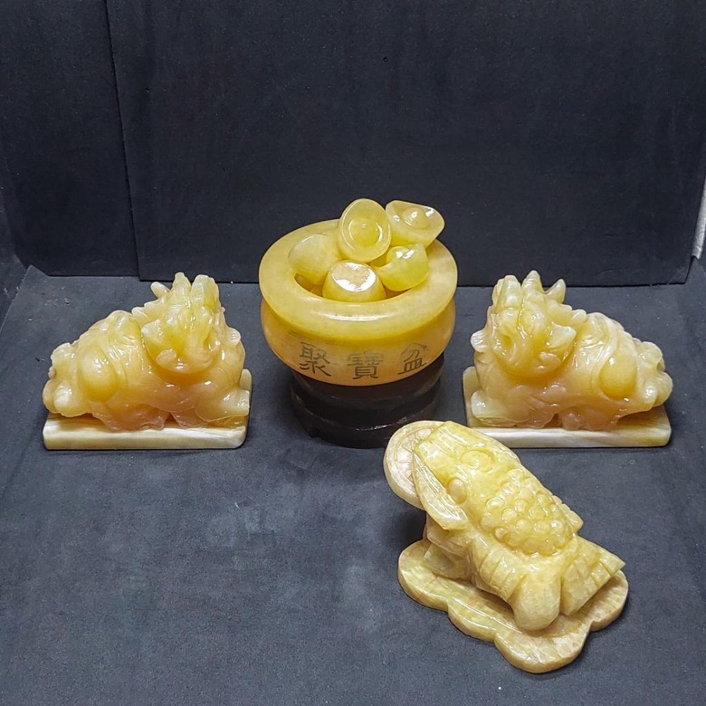 Bát Tụ Bảo + Thiềm Thừ Phong Thủy + Tỳ Hưu Phong Thủy - Đá Hoàng Long, Đá Serpentine, Đá Trắng Non Nước