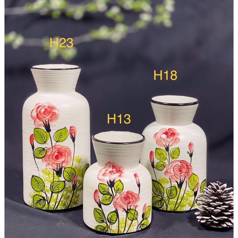 Set 3 lọ Decor- cắm hoa. Gốm sứ Bát Tràng.