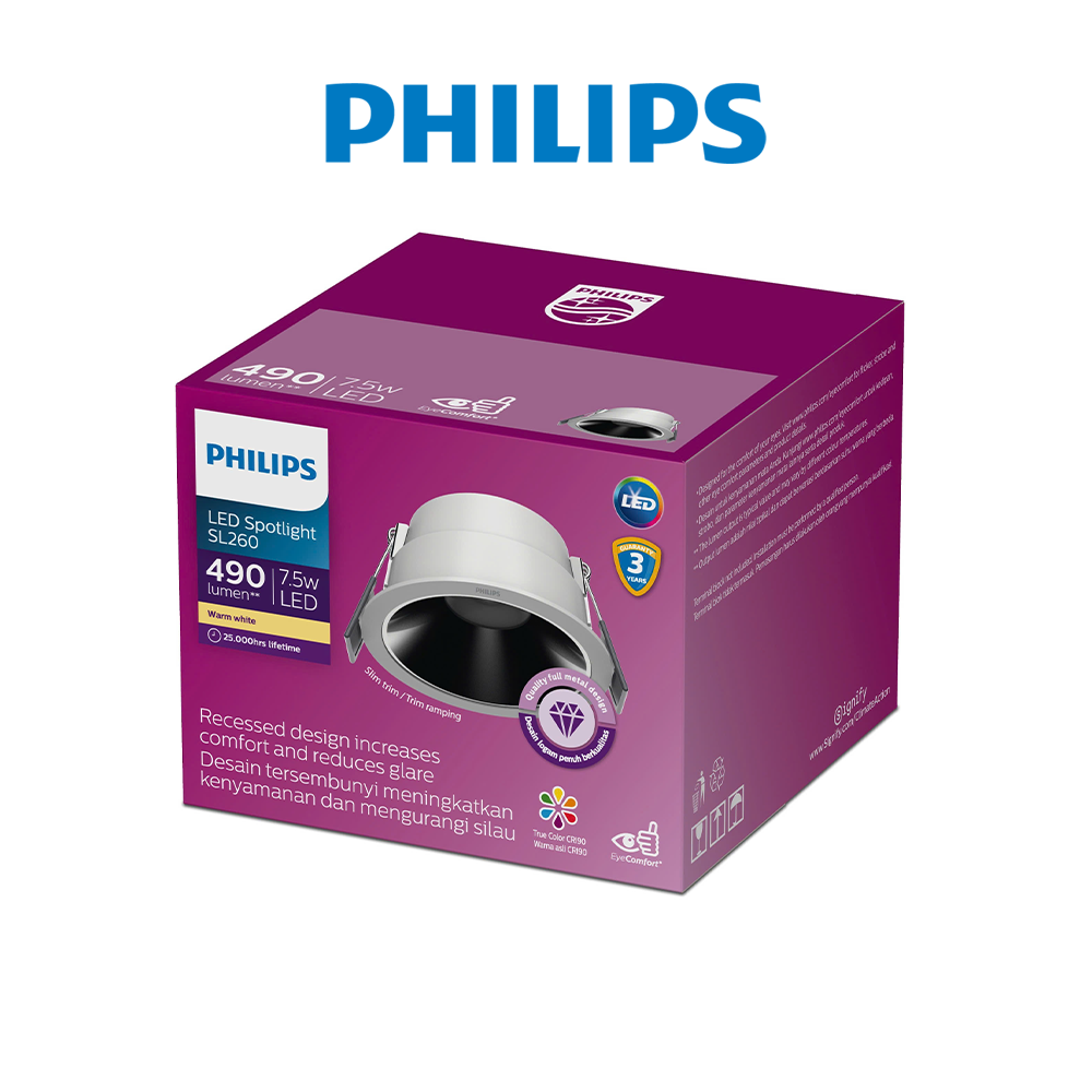 Bộ đèn chiếu điểm Philips SL260 RD 7.5W ánh sáng vàng, trung tính - Phong Cách và Ánh Sáng Cao Cấp