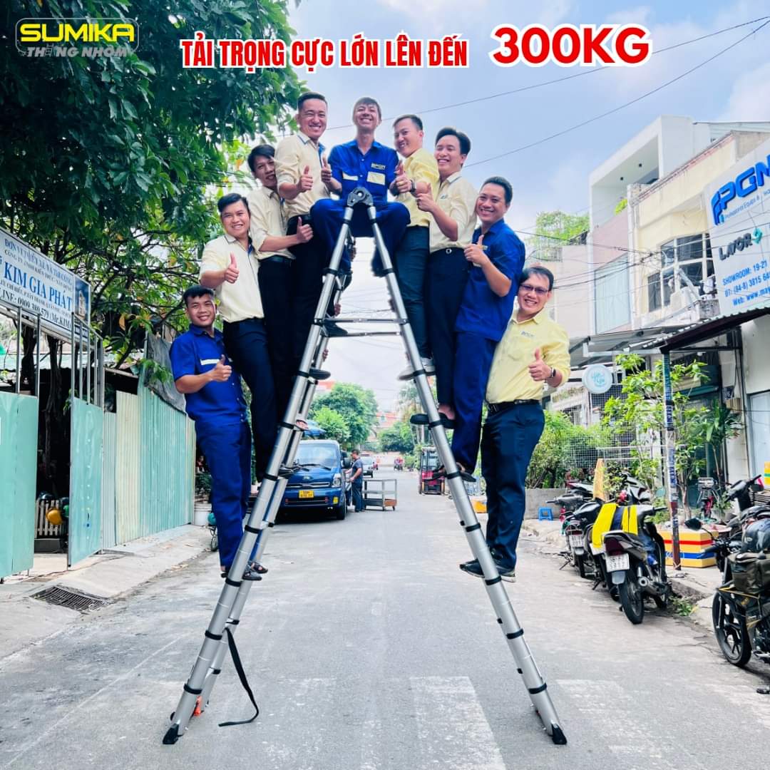 Thang rút đôi chữ A cao 2m (1m9)  Sumika - Thang rút chữ A cao cấp