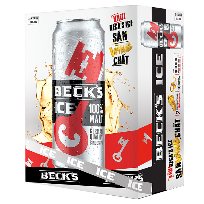 Bia Beck's Ice 330ml thùng 24 lon