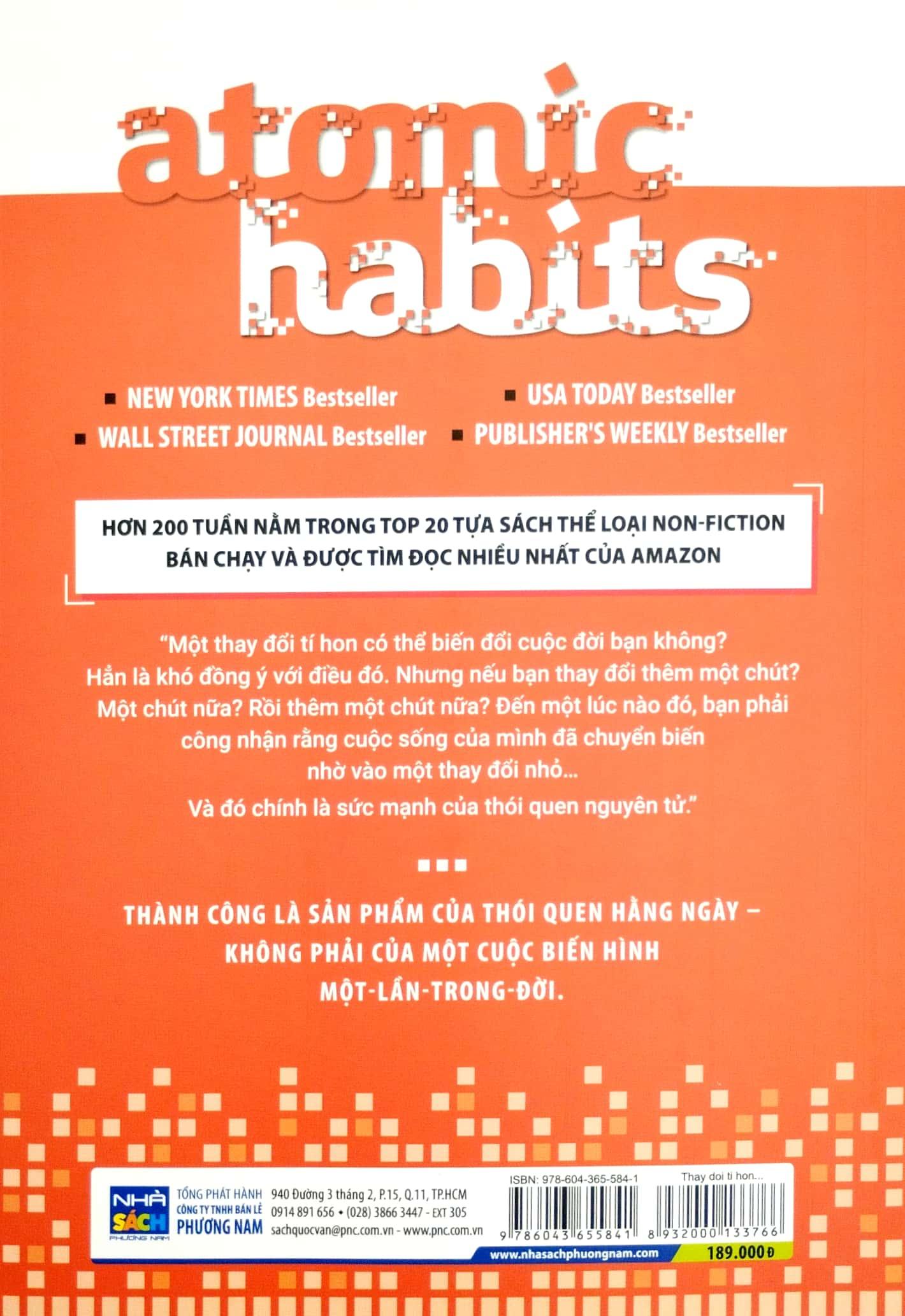 Atomic Habits - Thay Đổi Tí Hon Hiệu Quả Bất Ngờ (Tái Bản 2023)