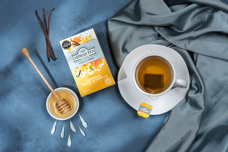 [Nhập khẩu độc quyền] TRÀ AHMAD ANH QUỐC - CÚC, MẬT ONG &amp; VANI(30g) - Camomile, Honey &amp; Vanilla - Cải thiện giấc ngủ