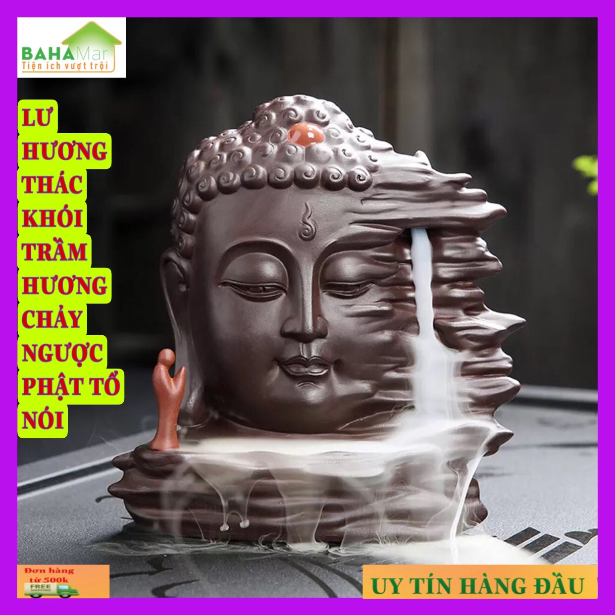 LƯ HƯƠNG THÁC KHÓI TRẦM HƯƠNG CHẢY NGƯỢC PHẬT TỔ NÓI "BAHAMAR" với thiết kế chảy dài đổ khói hơi nước tạo nên sự bí ẩn khí quyển.