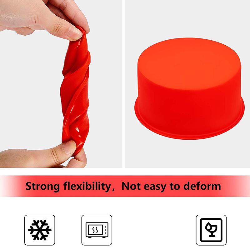 Bộ 10 Khuôn Bánh Silicone Lễ Tình Nhân Tròn Nướng Bánh 4 Inch Khuôn Nướng Bánh Bếp Ốp Máy Nướng Chảo Đỏ, xanh Dương