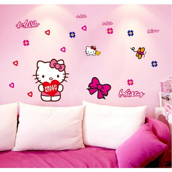 Decal trang trí tường - Hello Kitty đơn giản mẫu 02