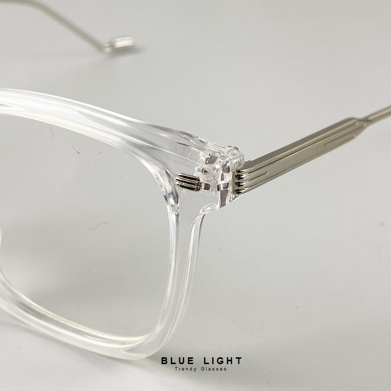 Gọng Kính Cận, Kính Giả Cận Chống Ánh Sáng Xanh Dáng Vuông To Càng Kim Loại Hàn Quốc - BLUE LIGHT