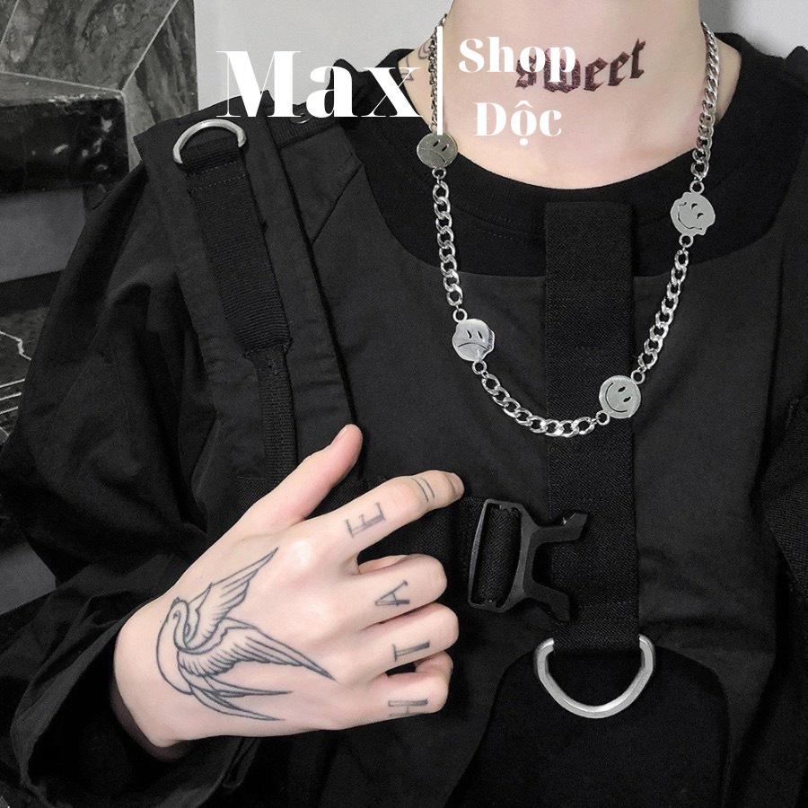 Vòng Cổ Dây Chuyền Titan Nam Nữ Mặt Cười Đa Sắc Thái Phong Cách Hiphop Thời Trang Cá Tính - Maxshopdoc