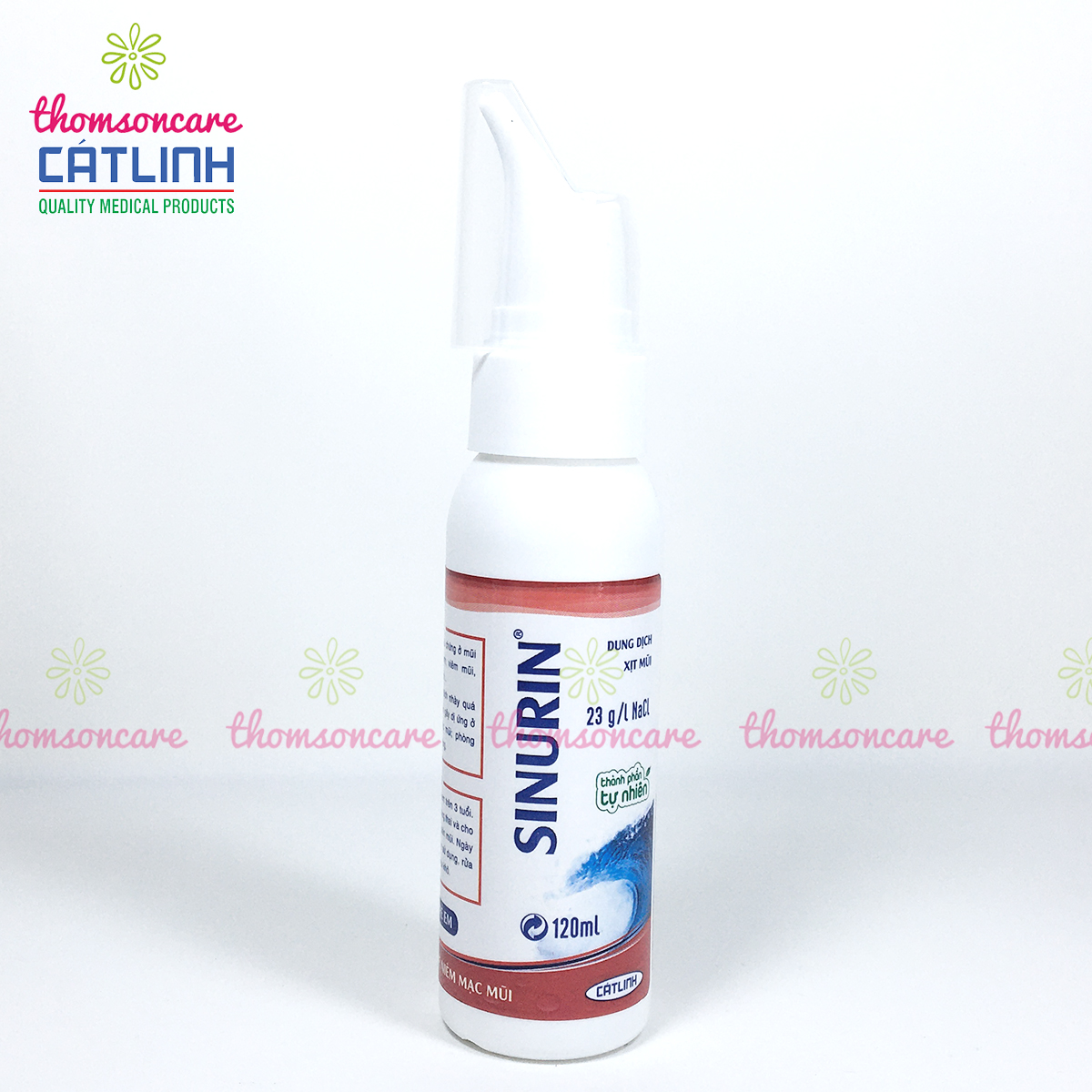 Xịt Sinurin của Dược Cát Linh - Từ nước muối biển ưu trương, đẳng trương, cho bé từ 3 tháng và người lớn - Lọ 120ml