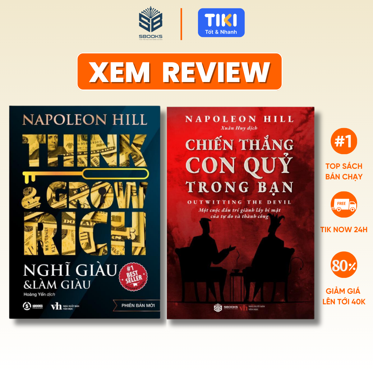 Sách Combo 2 Cuốn : Nghĩ Giàu Làm Giàu + Chiến Thắng Con Quỷ Trong Bạn (Napoleon Hill) - SBOOKS