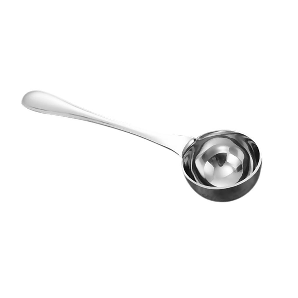 2xStainless Steel Coffee Milk Powder Tea Leaves Self Measuring Scoop Spoon