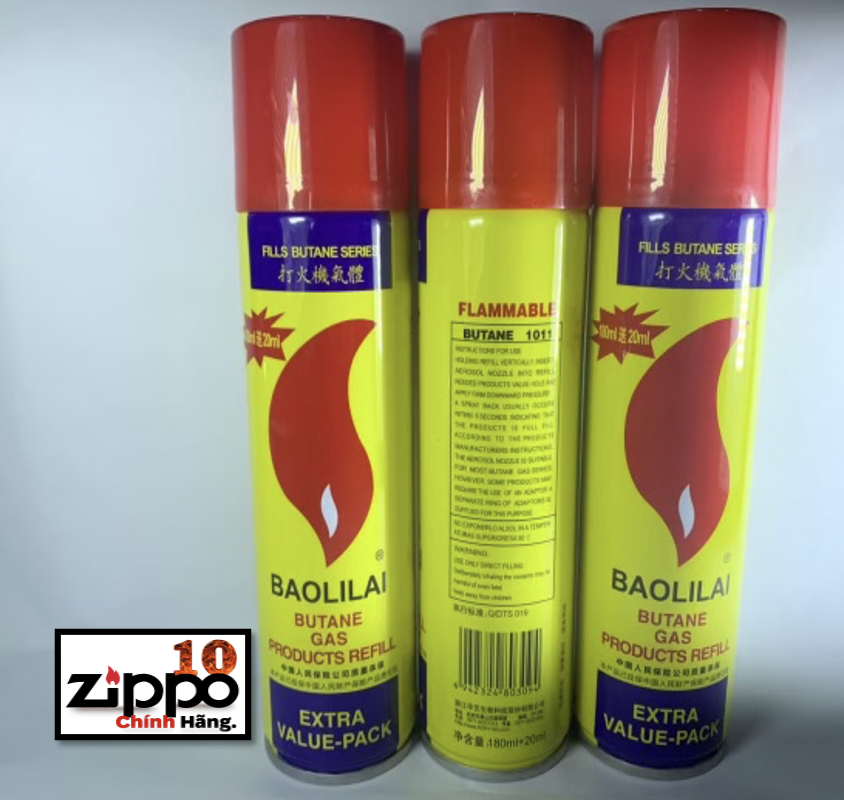 Bình Gas Bơm Bật Lửa Baolilai 200ml(180ml+20ml)