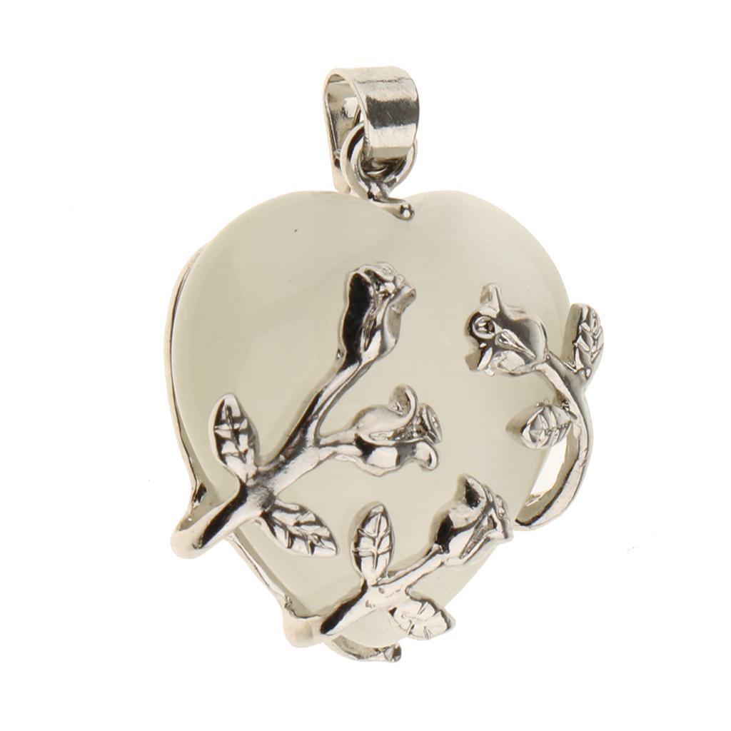 Flower Wrapped Heart Natural Crystal Pendant for Necklace Pendant