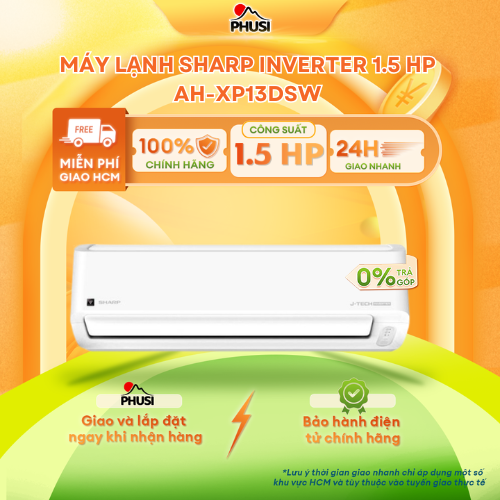 Máy Lạnh Sharp Inverter 1.5 HP AH-XP13DSW - Hàng Chính Hãng - Mẫu Mới 2026
