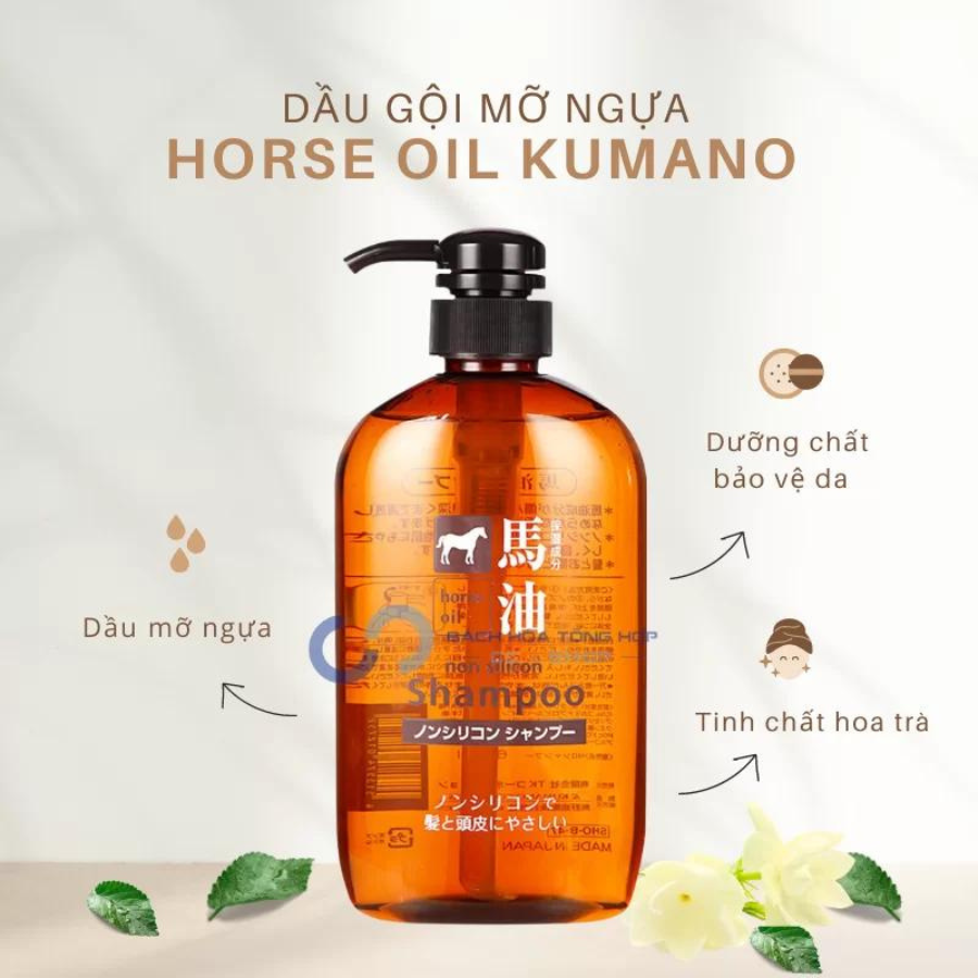 Dầu gội mỡ ngựa Horse Oil 600ml của Nhật Bản